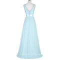 Kate Kasin sans manches V-Back Formal Light Blue Lace Chiffon Evening Ball Gown Party Prom robes de demoiselle d&#39;honneur KK000164-1